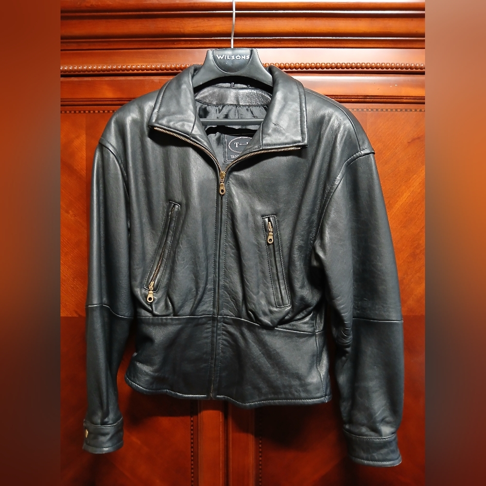 Wilson Black Leather Bomber Jacket